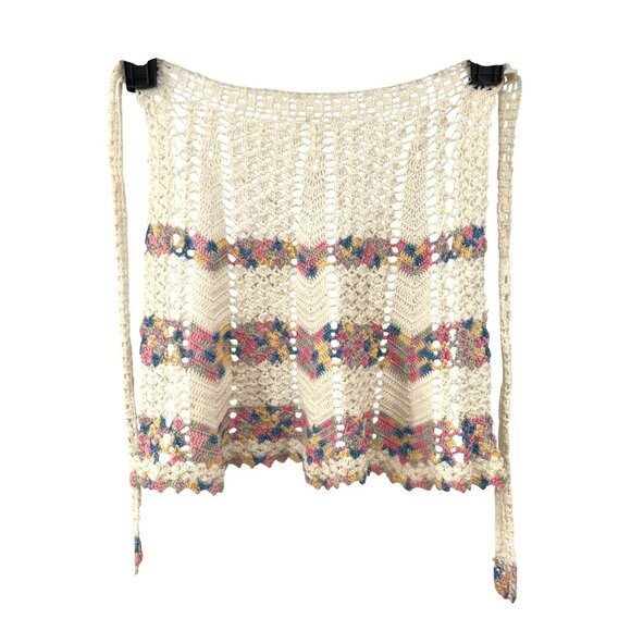 Vintage Handmade Crocheted Half Apron Child or Smaller Woman Used Farmhouse - Picture 4 of 10